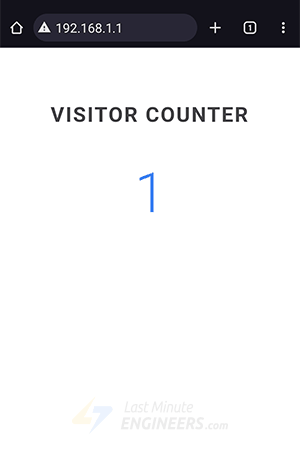 ESP32 AP mode visitor counter web page