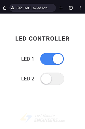 ESP32 LED controller web page